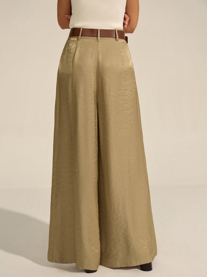 Belted Wide-Leg Pants