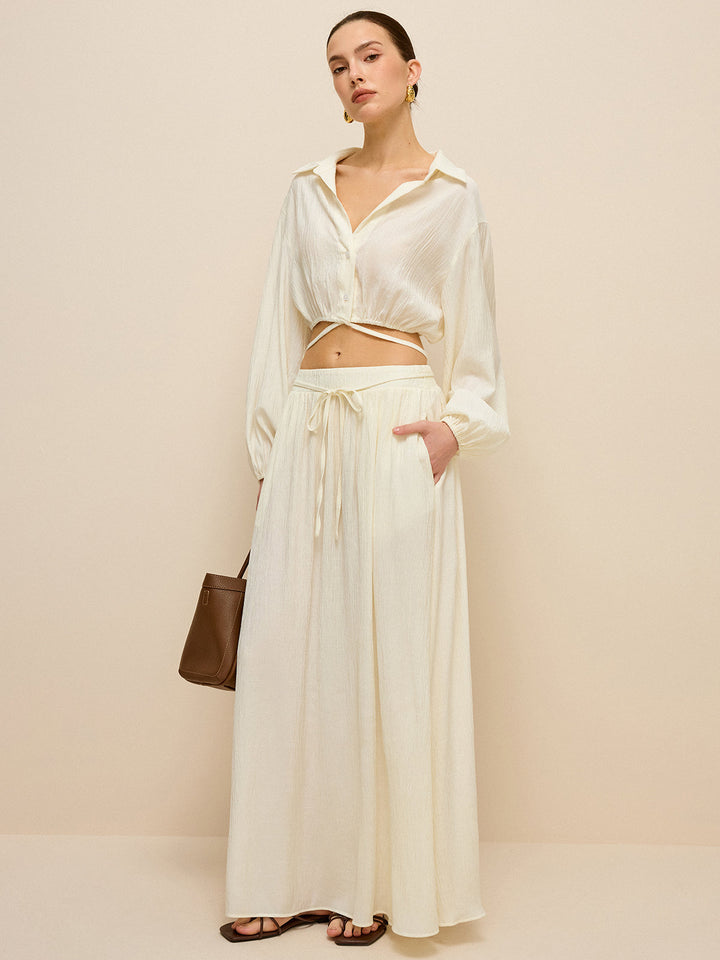 Cropped Shirt with Crisscross Tie-Back