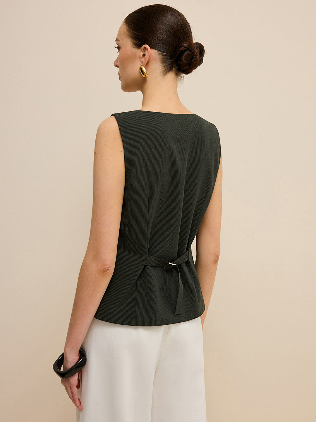 Pinstripe V-Neck Vest