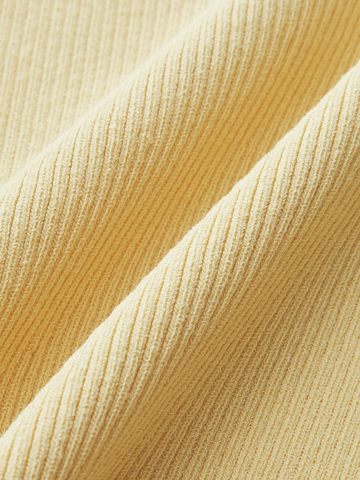 Ribbed Knit Square Neck Crop Top