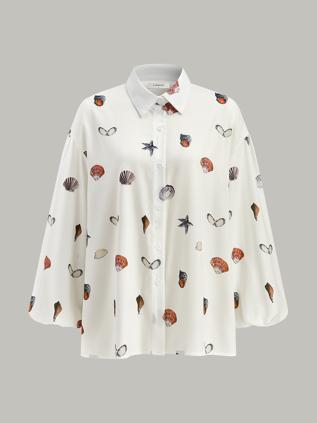 Belted Seashell Print Shorts Set