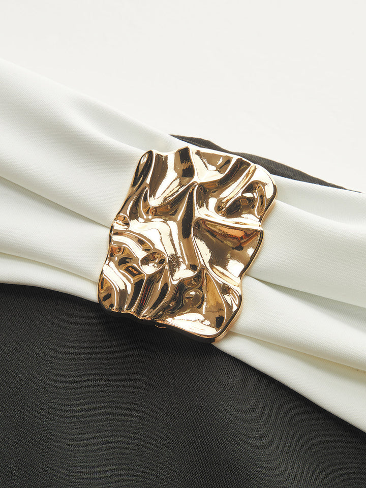 Metal Decor Off-Shoulder Bodysuit