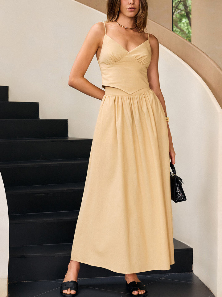 Backless Cami Top and Maxi Skirt Set