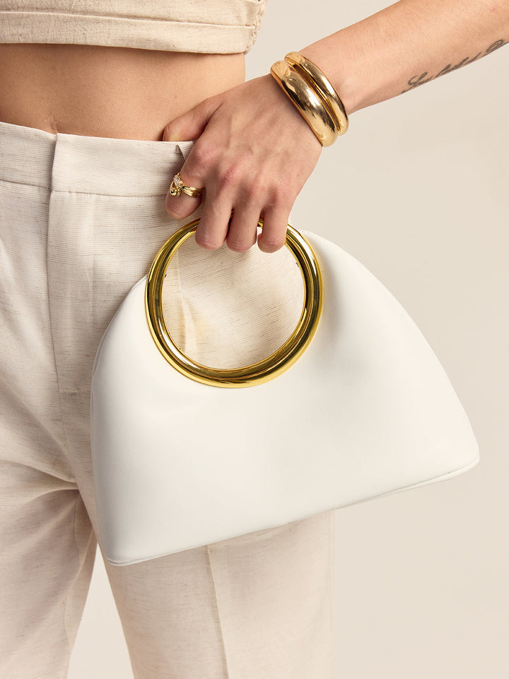 Metal Circular Handle Tote Bag