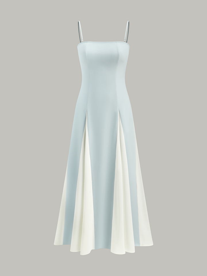 Color Block Strapless Maxi Dress