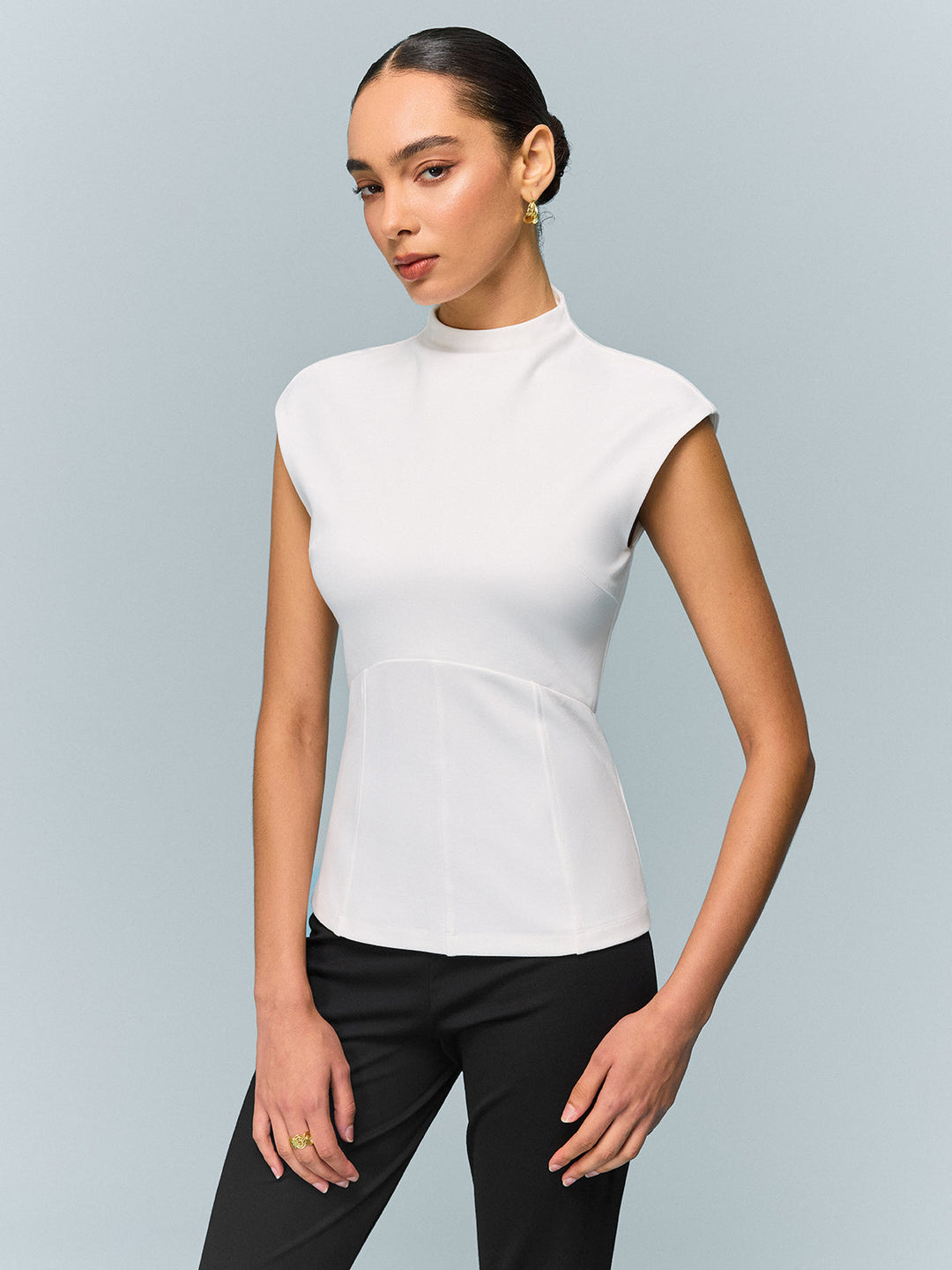 Mock Neck Corset Top