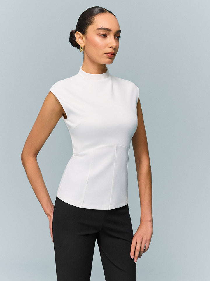 Mock Neck Corset Top