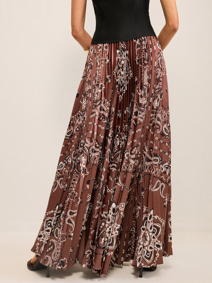 Boho Pleated Maxi Skir