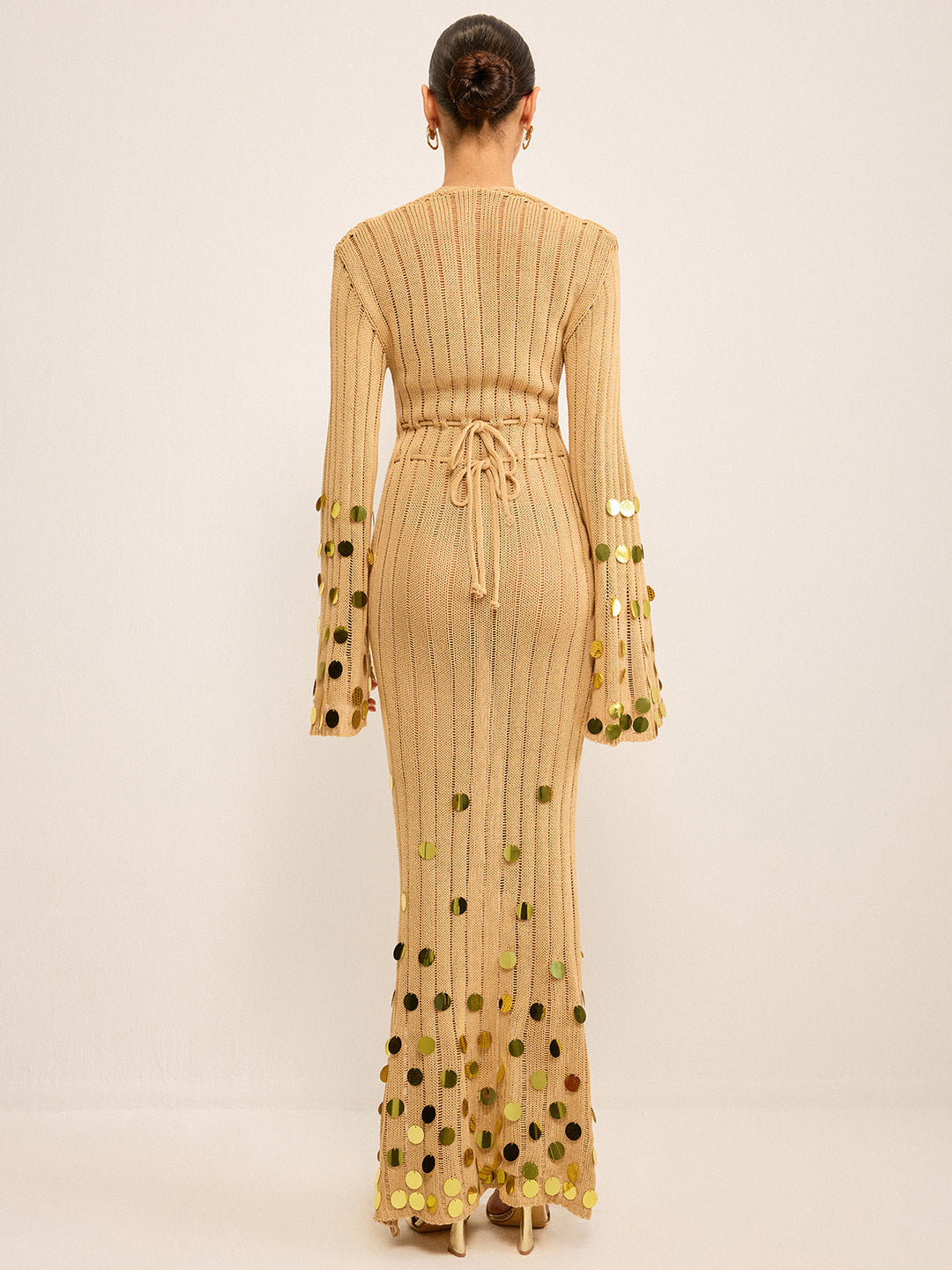 Knit Maxi Dress with Sequin Embellishments