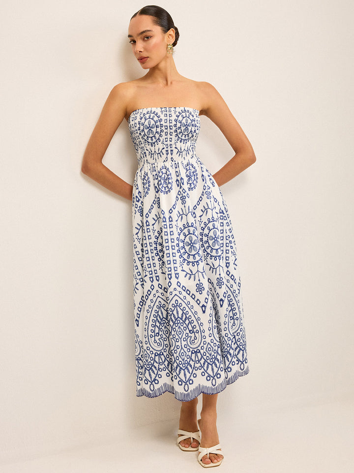 Strapless Boho Maxi Dress