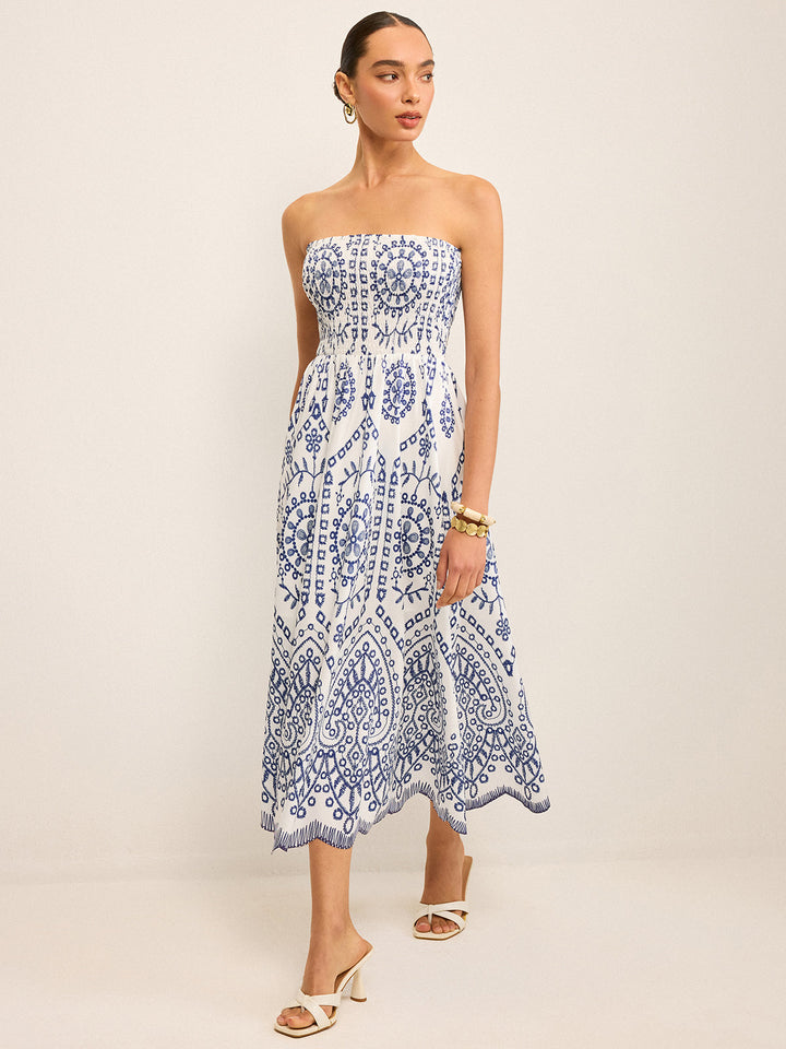 Strapless Boho Maxi Dress