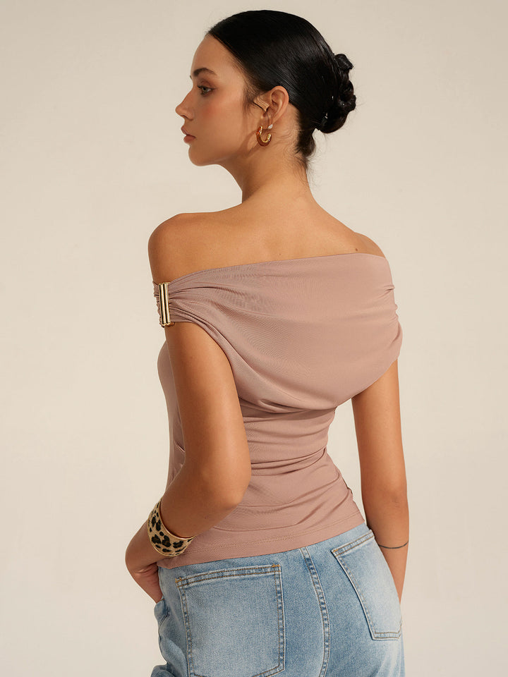 Ruched One-Shoulder Top