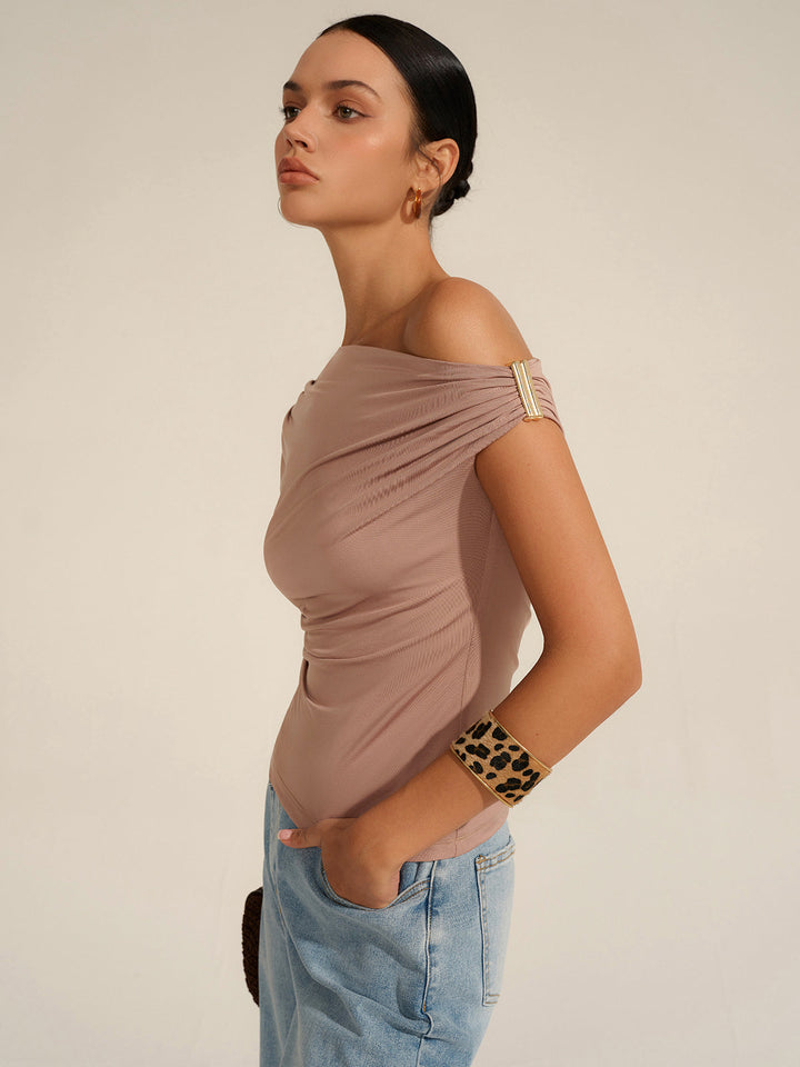 Ruched One-Shoulder Top