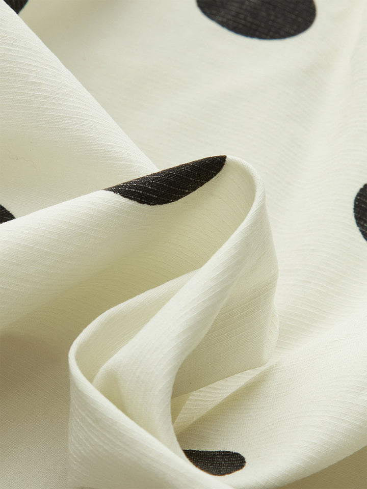 Polka Dot Ruched Strapless Top