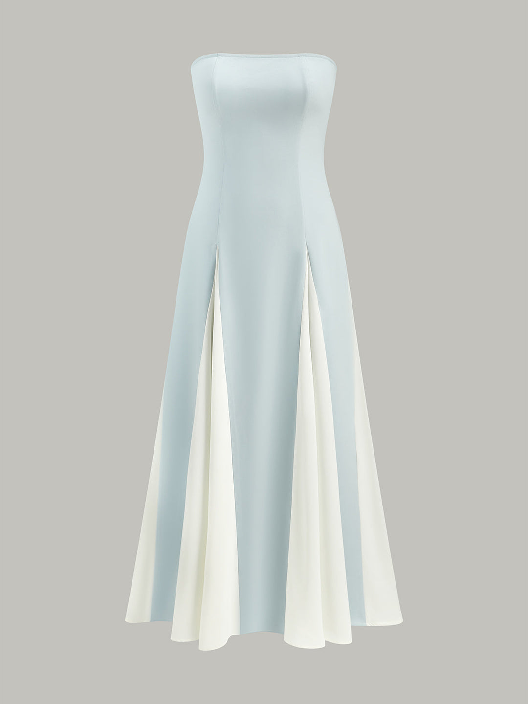 Color Block Strapless Maxi Dress