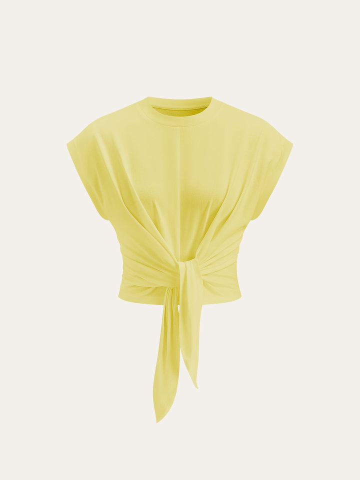 Tie-Front Cap Sleeve Top