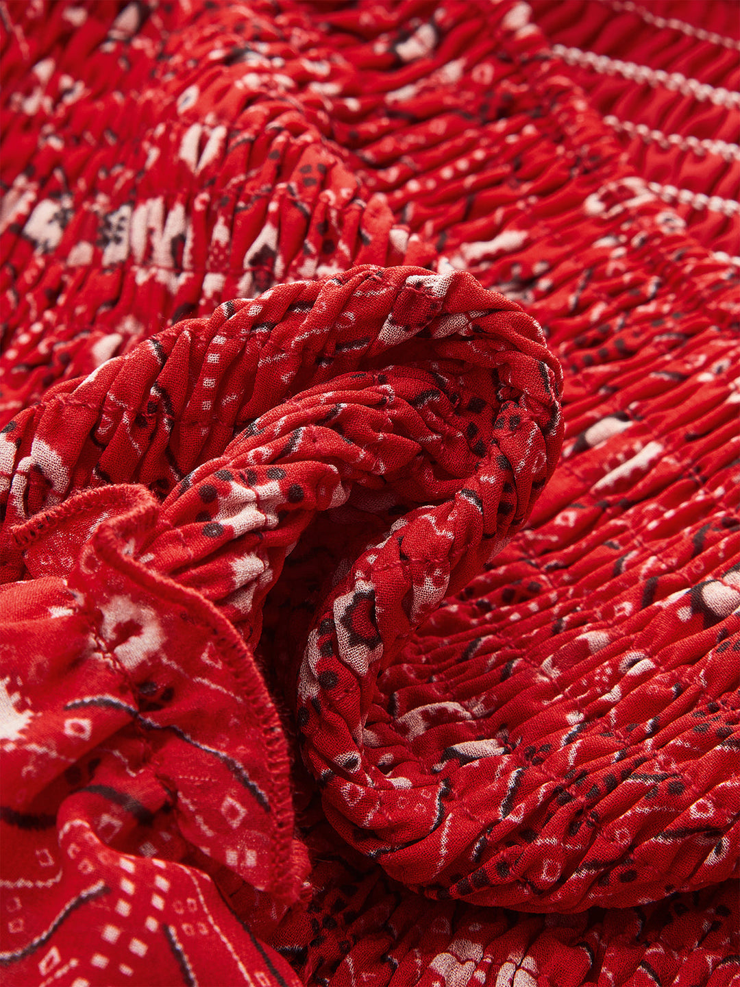 Boho Printed Smocked Tiered Mini Skirt