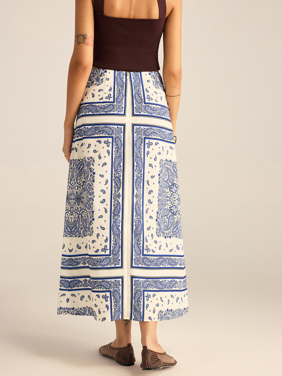 Paisley Printed Maxi Skirt