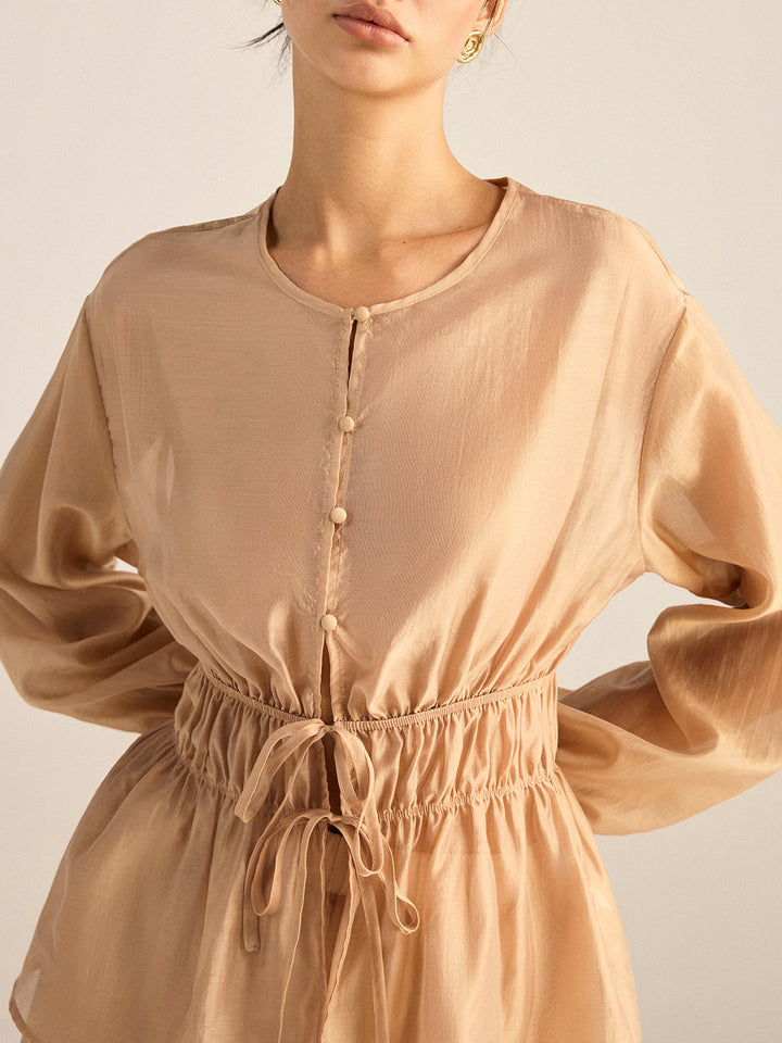 Tencel Tie-Waist Top and Shorts Set