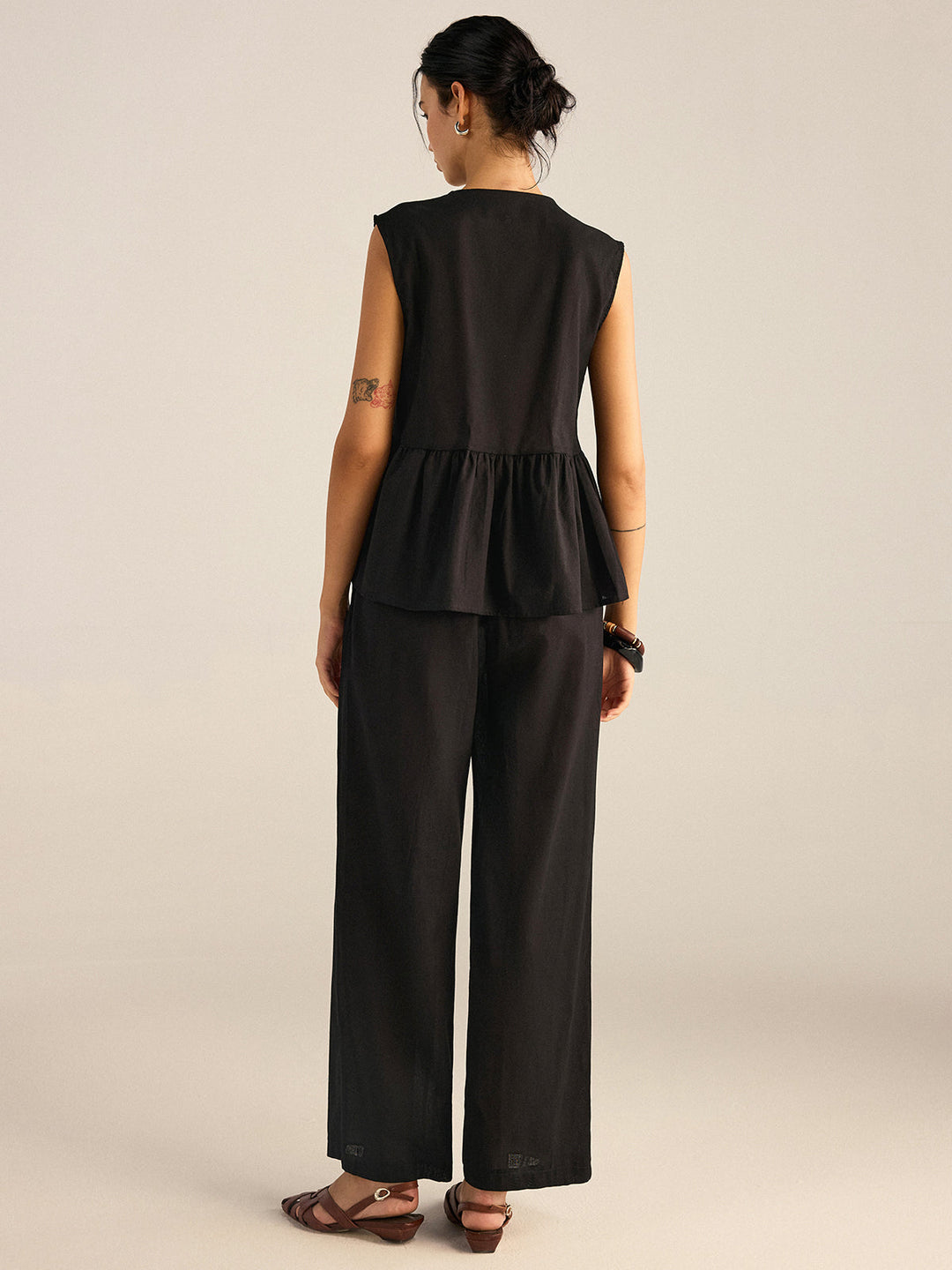 Ruffled Vest Pants Set