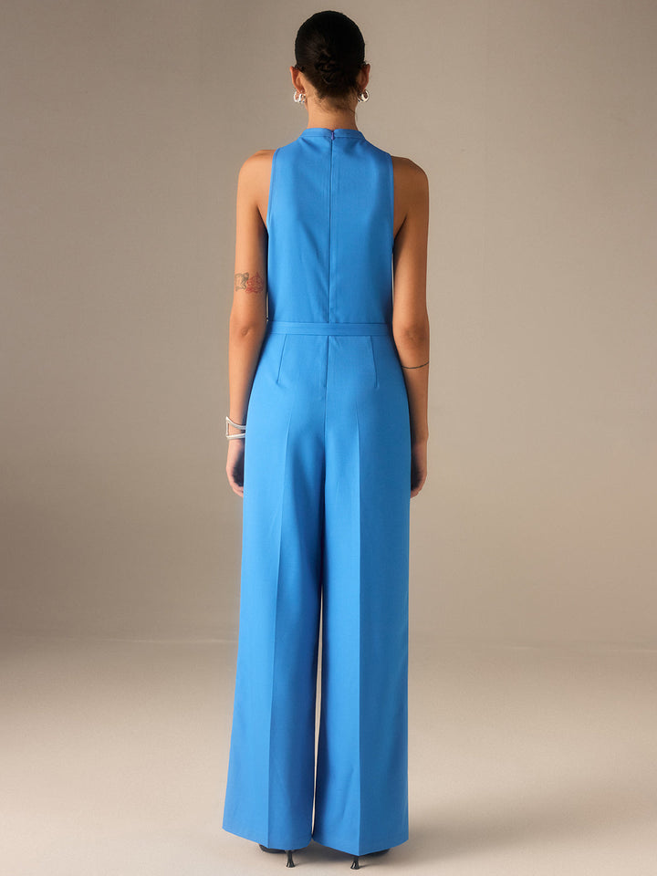 Sleeveless Belted Twist Jumpsuit