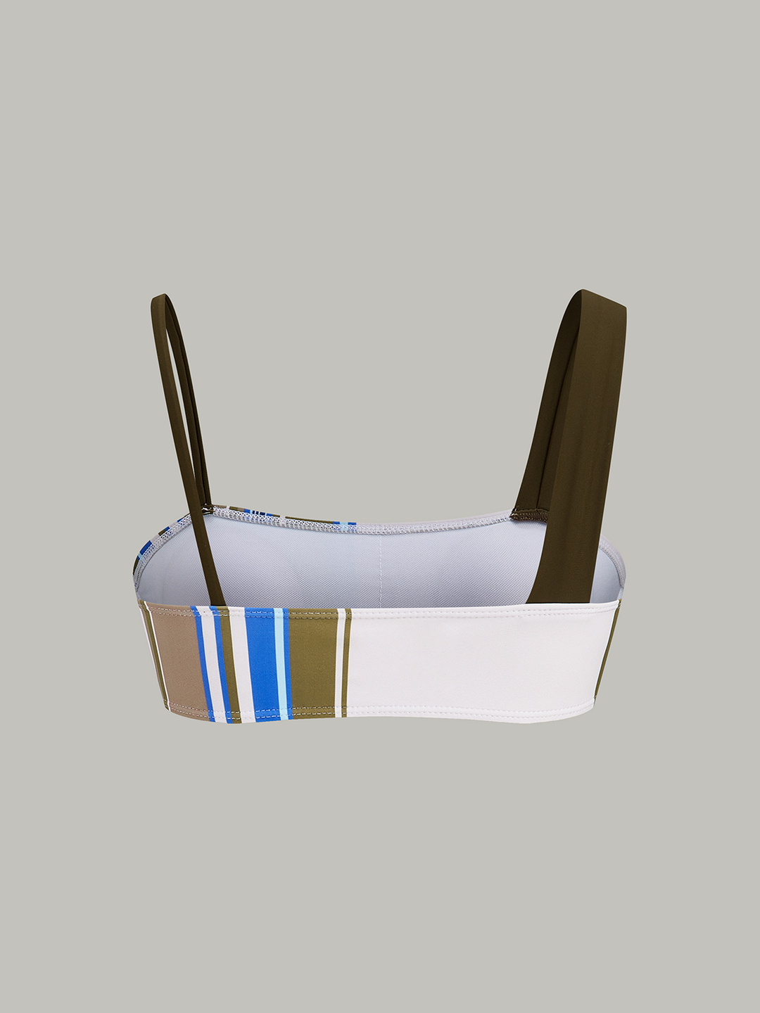 Color-Block Striped Bikini Top
