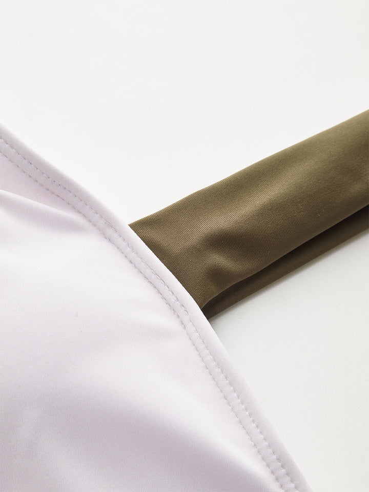 Color-Block Striped Bikini Top