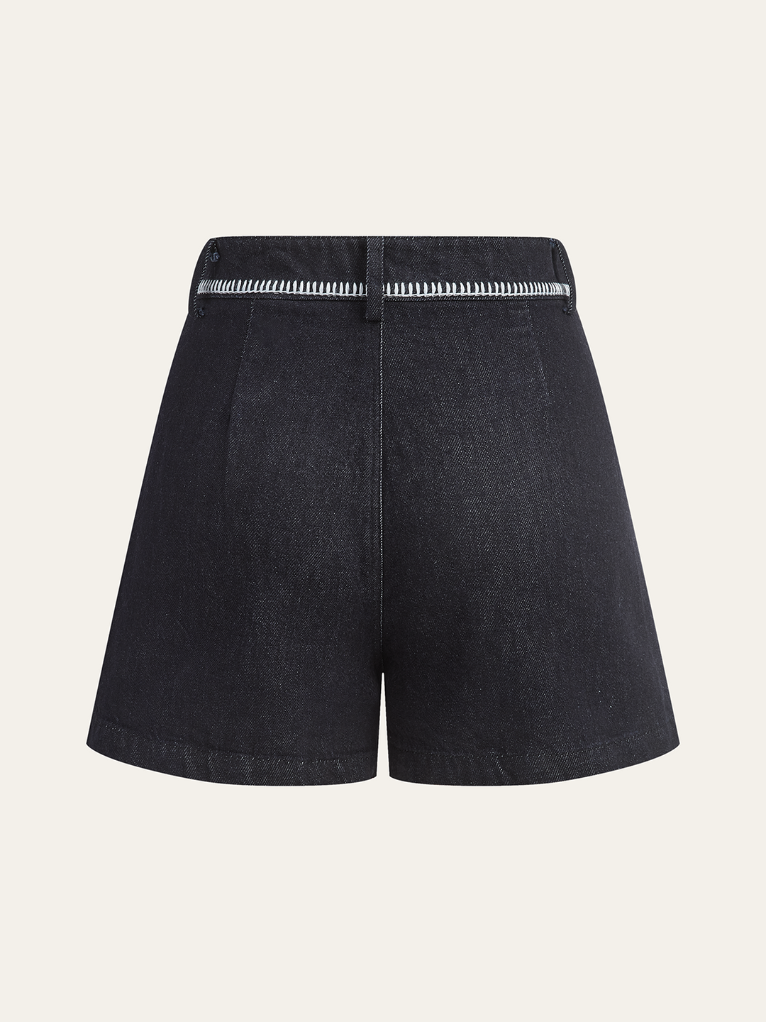 Contrast Trim Denim Shorts