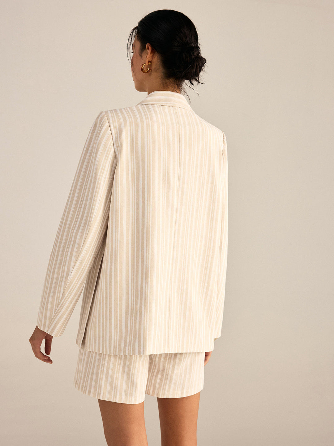 Striped Double-Breasted Blazer