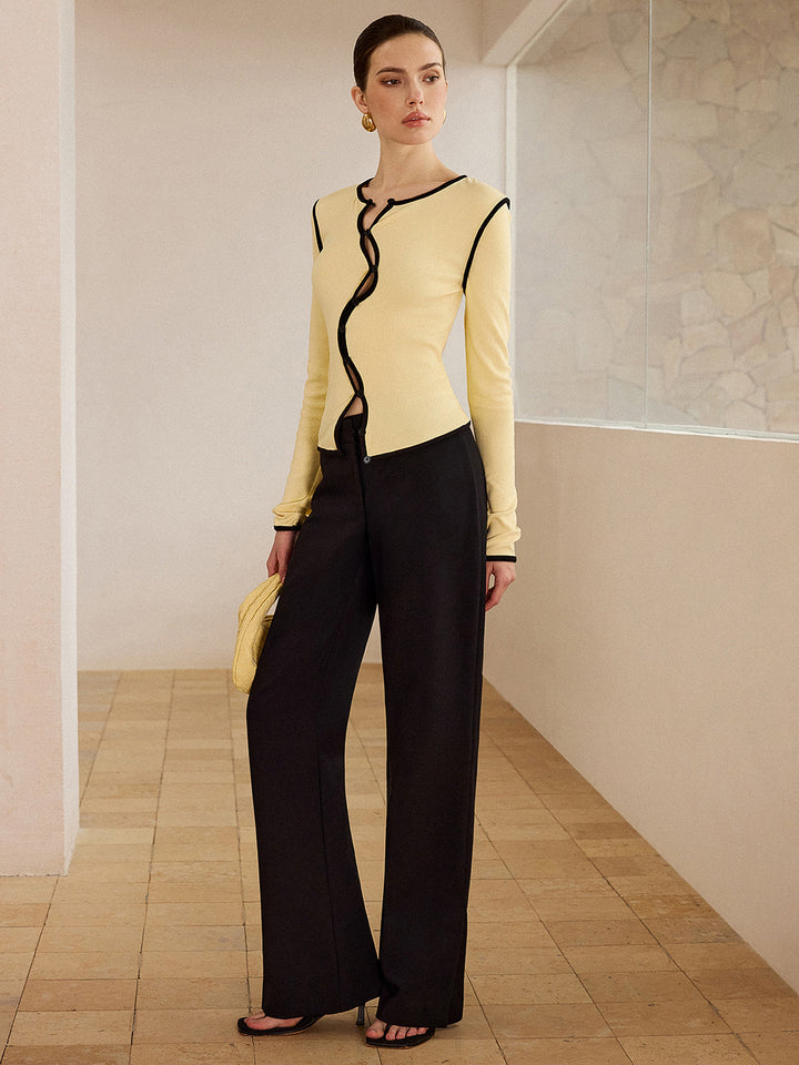 Asymmetric Contrast Trim Top