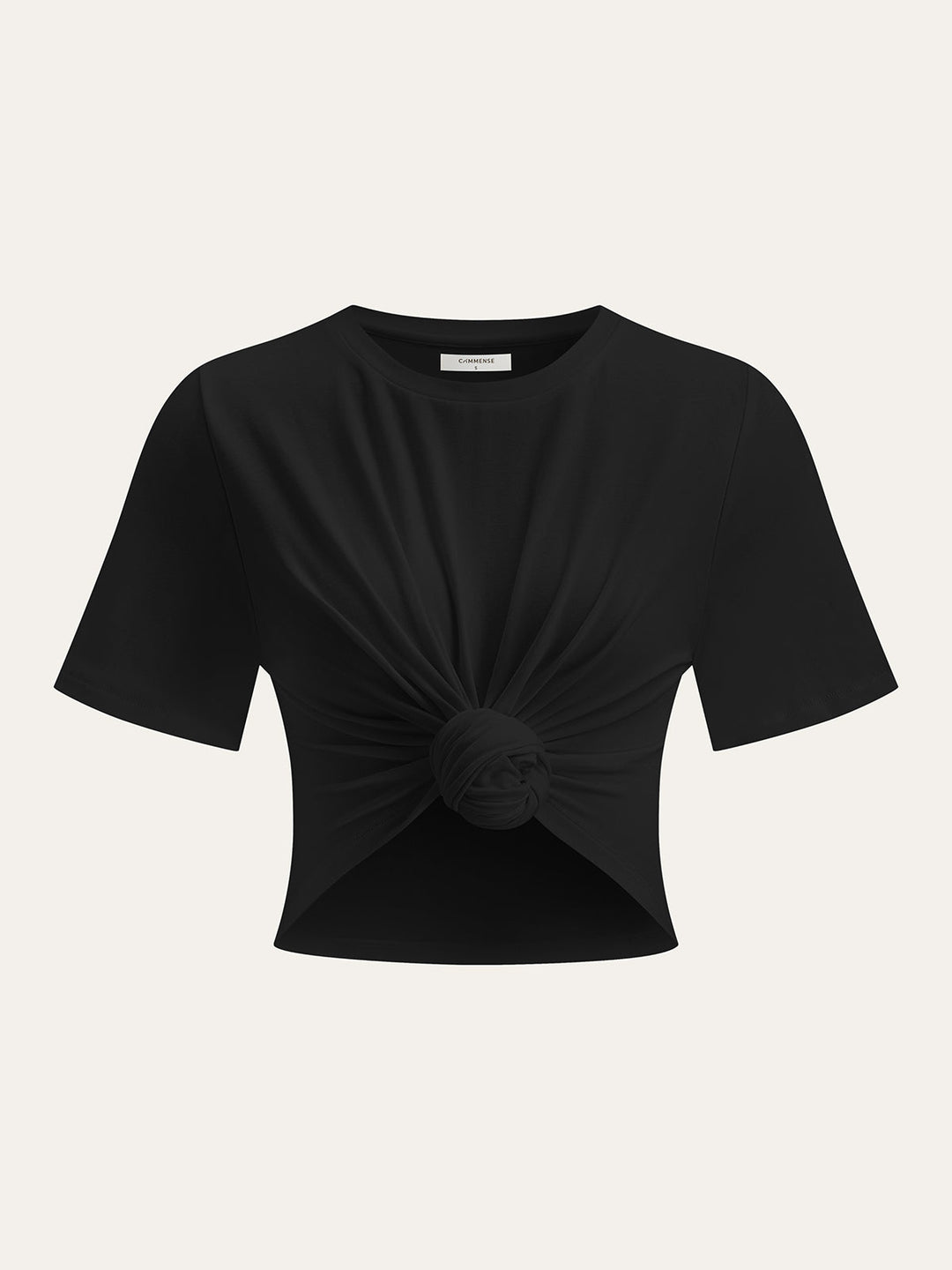 Cropped Knot-Front T-Shirt
