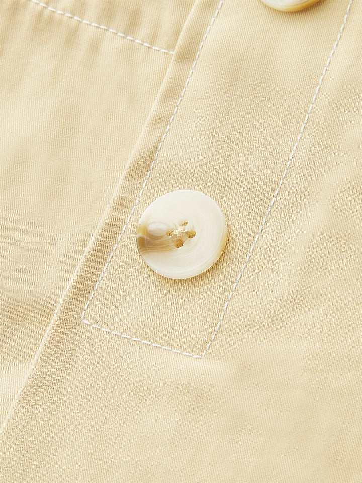 High-Waisted Button -Detail Wide-Leg Shorts