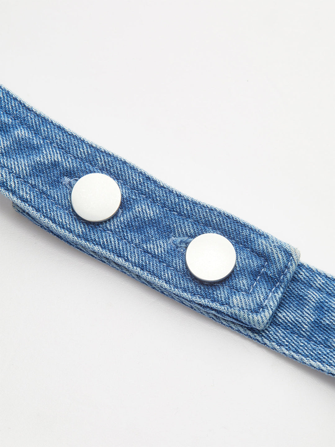 Semi-Sheer Halter Neck Cut-Out Denim Dress