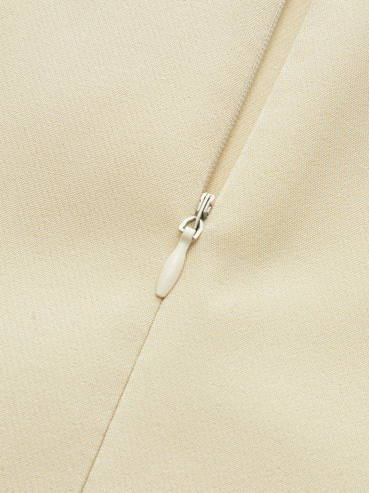 Belted Mock Neck Short-Sleeve Blouse