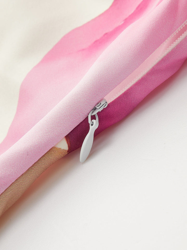 Asymmetric One-Shoulder Floral Print Maxi Dress