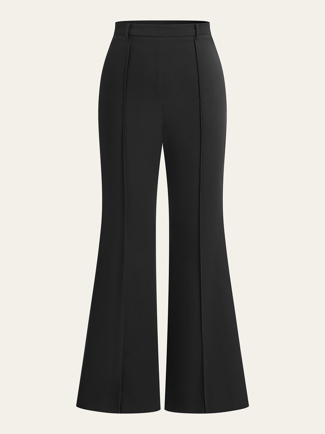 Stretchable Flared Pants with Front Seams