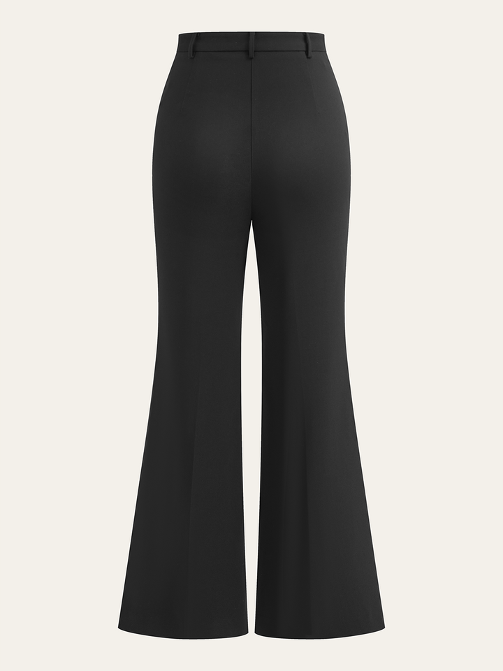Stretchable Flared Pants with Front Seams