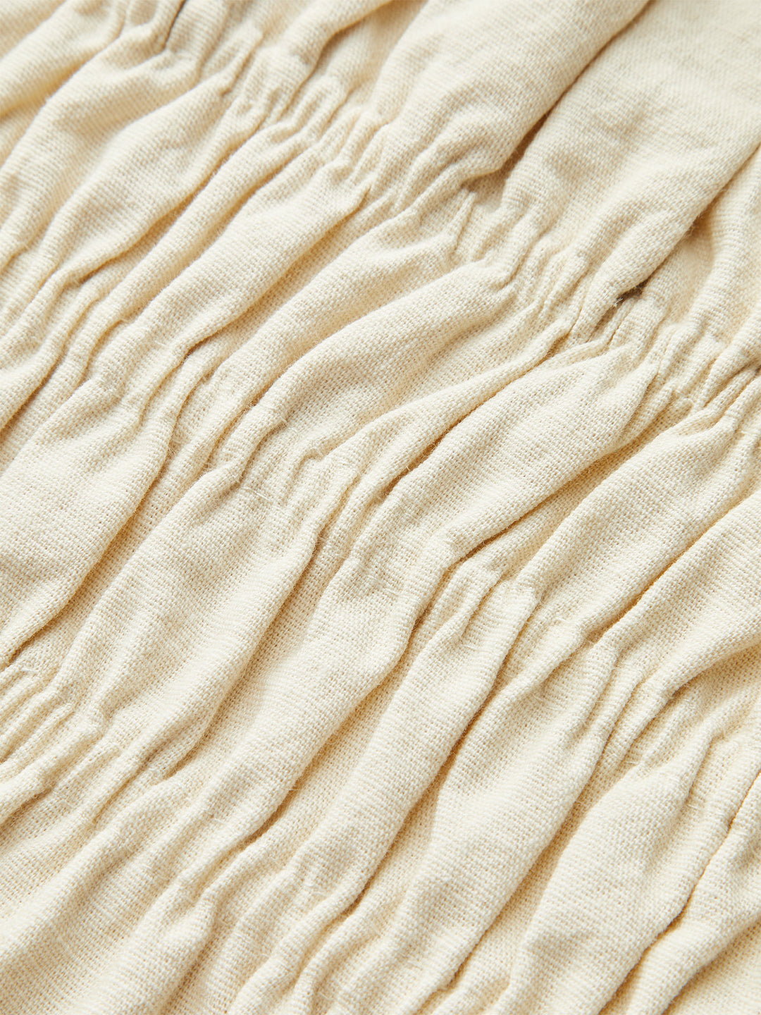 Cotton & Linen Strapless Smocked Peplum Top