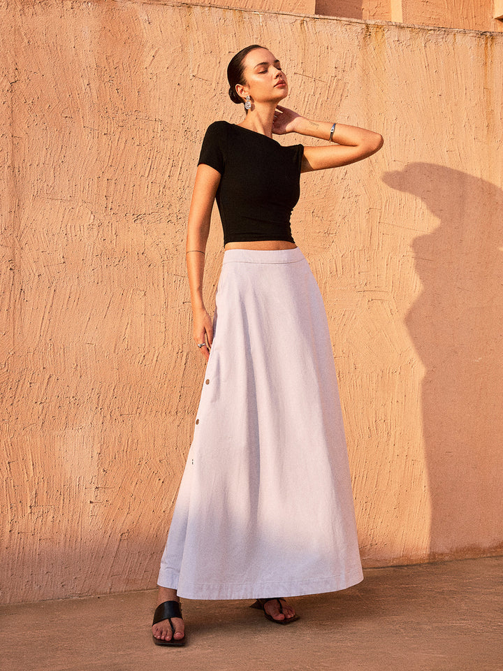 Button-Down Maxi Skirt