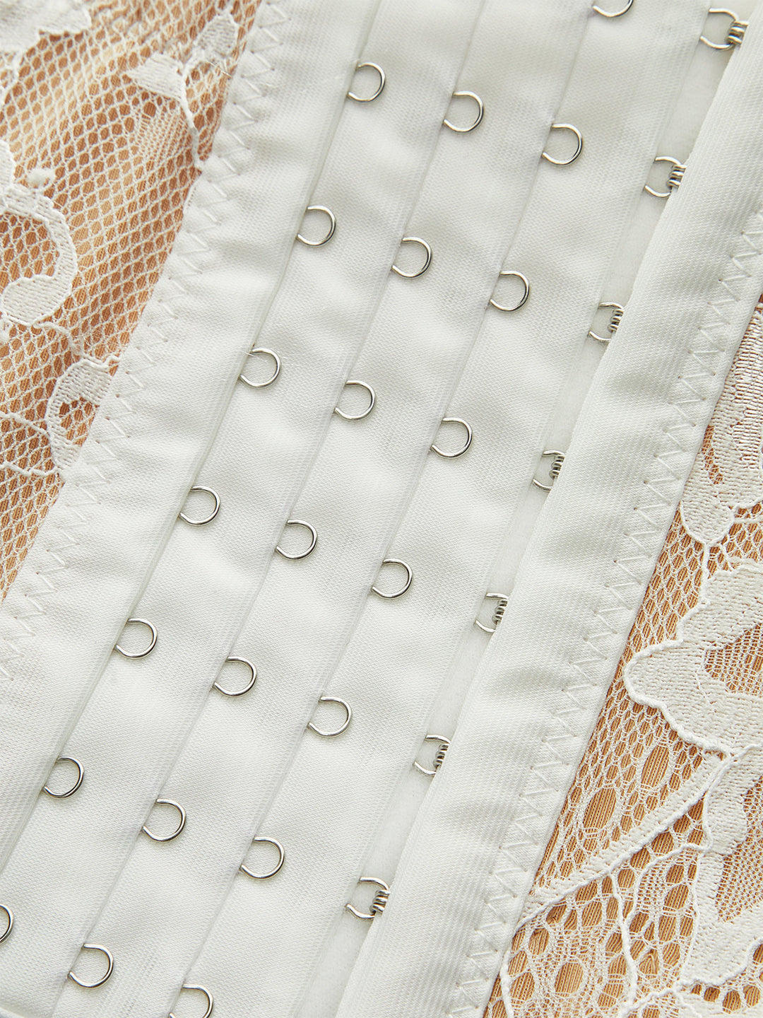 Semi-Sheer Lace-Trimmed Corset Top