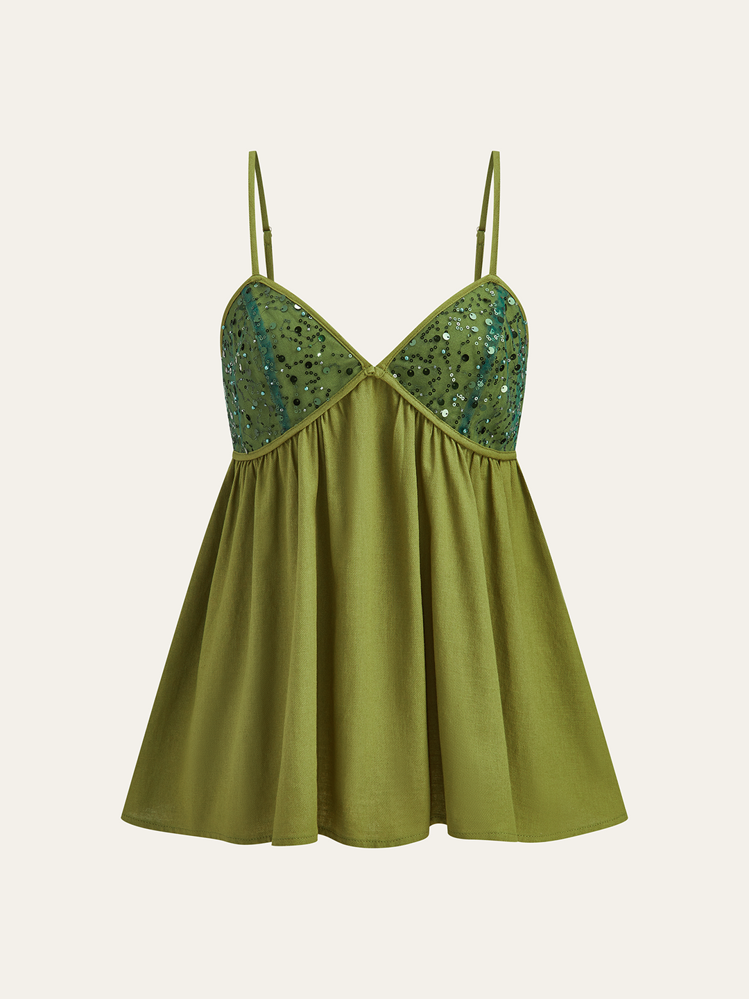 Sequin Cami Top and Elastic Waist Shorts Set