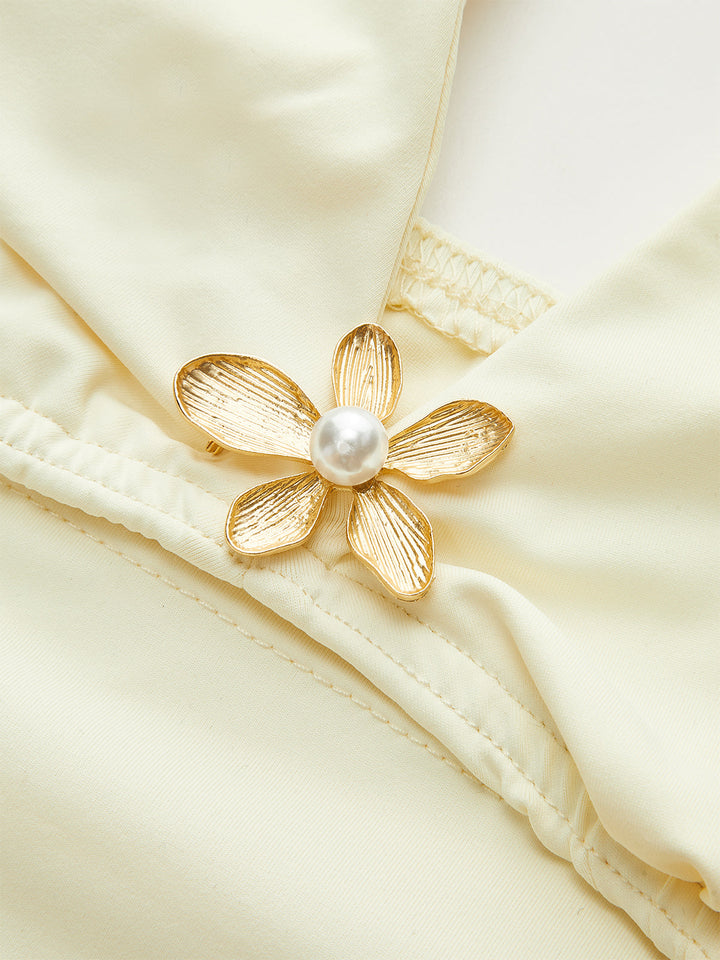 Halter Neck Crop Top and Mesh Paneled Skirt Set