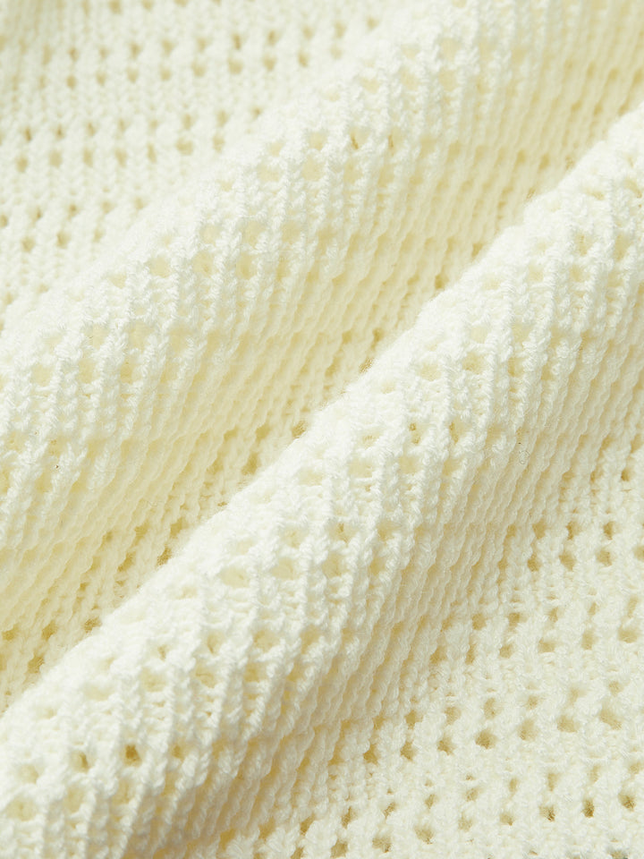 Contrast Trim Starfish Button Knitted Top