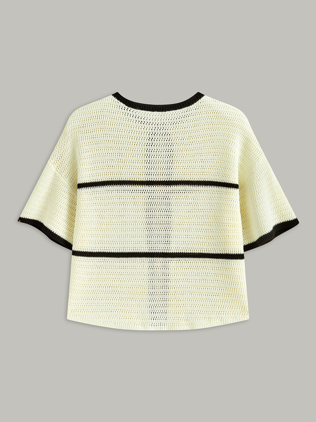 Contrast Trim Starfish Button Knitted Top