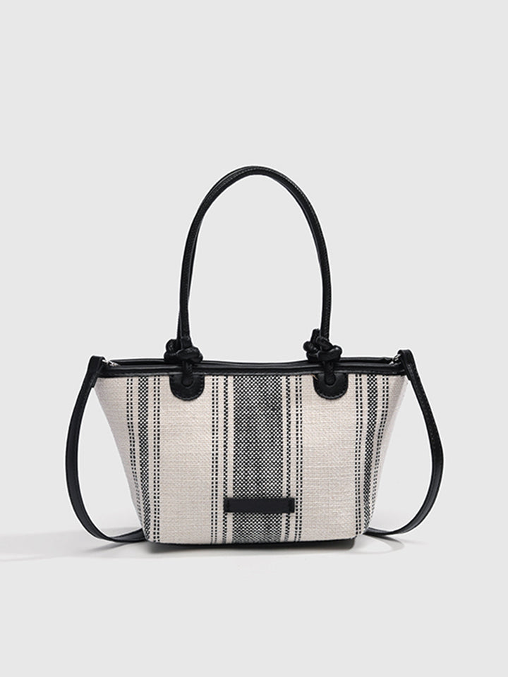 Striped Linen Tote Bag