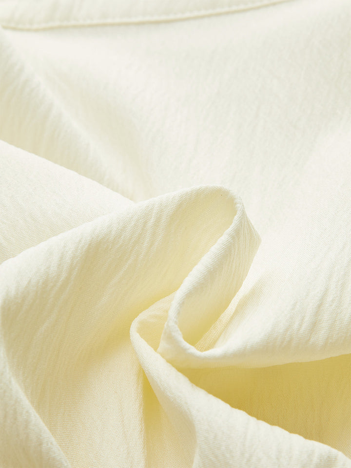 Ruched Short Sleeve Collared Top