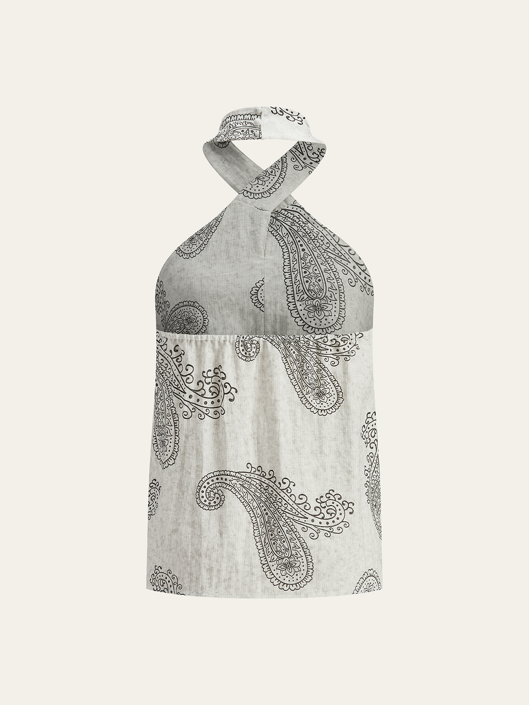 Boho Print Halter Backless Top