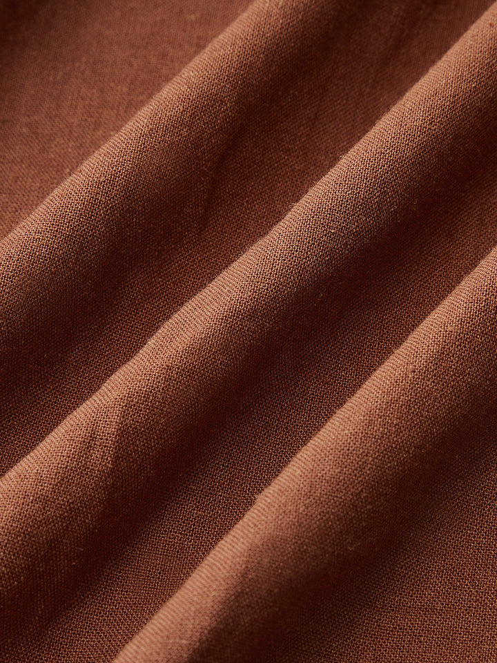 Pleated Dress with Trimed Collar