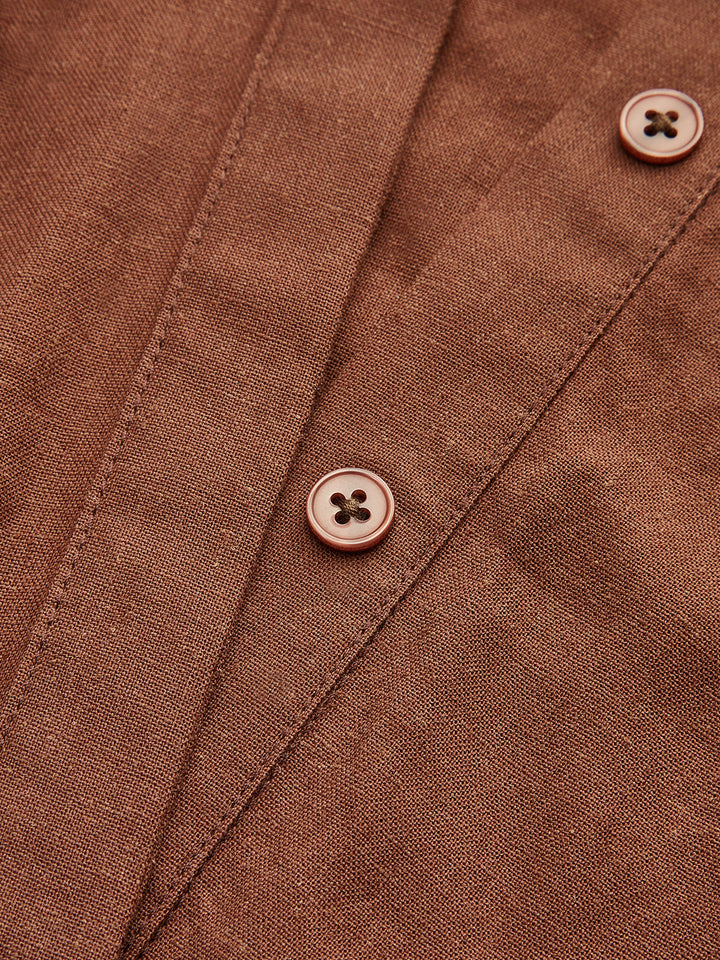 Pleated Dress with Trimed Collar