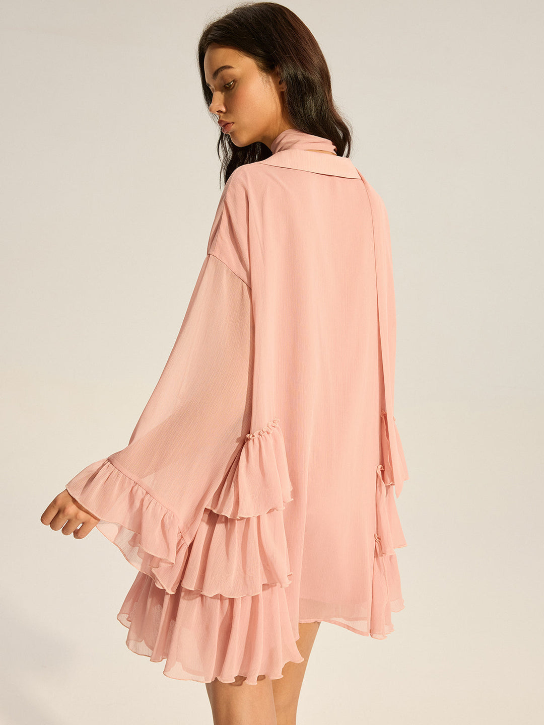 Chiffon Ruffled Mini Dress